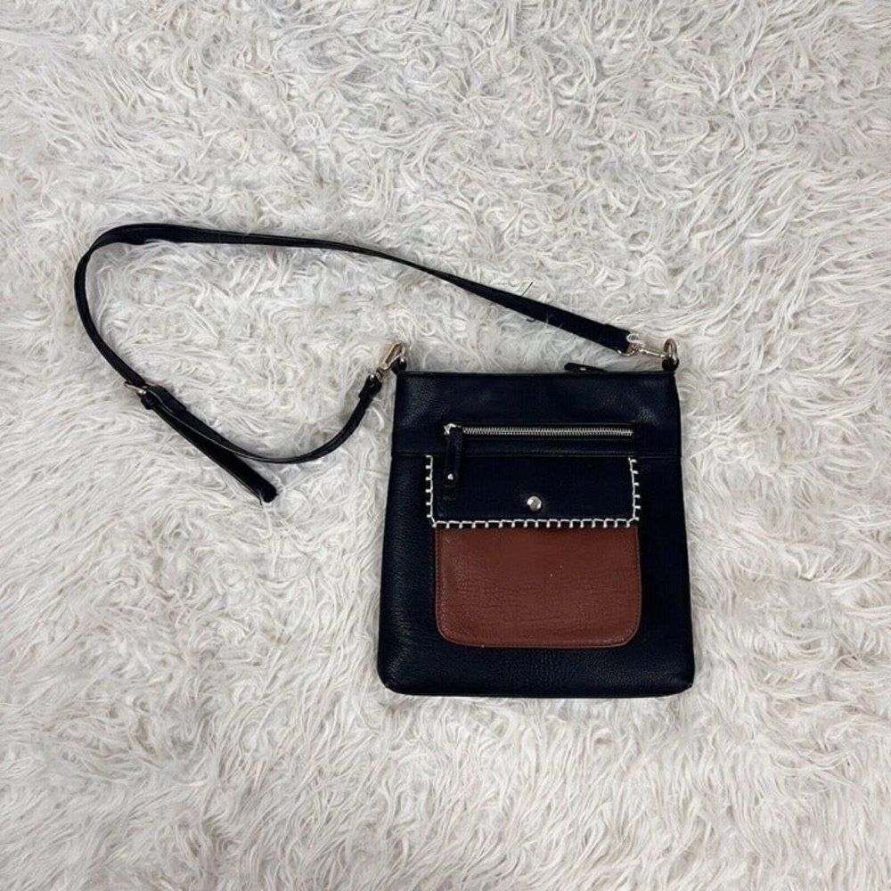 Clark’s Black Vegan Leather Black & Brown Messenger/Crossbody/Shoulder Bag/Purse
